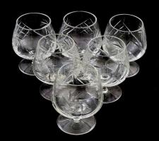 6 db kristály konyakos pohár. hibátlan 12 cm