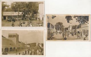 1942 Budapest - 3 db RÉGI képeslap: Budapesti Nemzetközi Vásár, Philips, Stühmer, Posta pavilonja