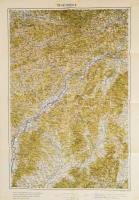 ca 1915 Trencsén és környéke katonai térkép. 1:200 000 M. Kir. Állami Térképészet 48x62 cm