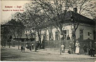 1911 Budapest XIV. Zugló, Bosnyák út és Hajtsár út sarok, Hernhut János vendéglője, postás. Váradi Béla kiadása 258. (EK)