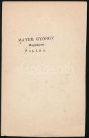 cca 1860-1870 Fiatal hölgy egészalakos portréja, vizitkártya Mayer György fényképíró pesti műtermébő...