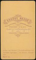 cca 1870 Egyházi személy portréja, vizitkártya Erdősy Rezső (Pest-Vác) műterméből, 10,5x6 cm