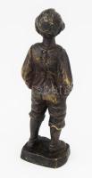 Olvashatatlan jelzéssel: Kisfiú. Bronz. 16 cm