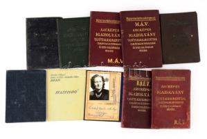 cca 1935-1965 Vegyes MÁV és egyéb vasúti okmányok: MÁV, BHÉV, MÁVAG igazolványok, Lokomotív S.E. tagsági könyv, stb., összesen 10 db
