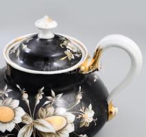 Fischer Vilmos Kolozsvár teás kézlet, kézzel festett, jelzett, kisebb hibákkal. Tál: 42 cm