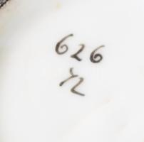 Fischer Vilmos Kolozsvár teás kézlet, kézzel festett, jelzett, kisebb hibákkal. Tál: 42 cm