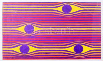 Jelzés nélkül: Op-art kompozíció. Tempera, papír. Üvegezett fakeretben. 22,5×35 cm