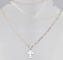 Ezüst (Ag) nyaklánc, jelzett kereszt medállal 10,62 g