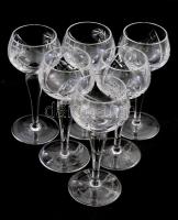 6 db kristály boros pohár. hibátlan 19 cm