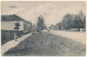 1912 Szákul, Sacu; utcakép. Jánossy István kiadása / street view (EB)