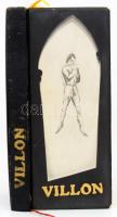Faludy György: Villon balladái. Vörös Gyula rajzaival. Az illusztrátor Vörös Gyula által aláírt, számozott, bibliofil példány. [Bp.], én. (1962?), k.n., 36 p. + 20 t. Vörös Gyula grafikus művész, húsz, fekete-fehér rajzának feliratozott, színes papír belívekre beragasztott, egész oldalas illusztrációjával kiegészített kiadás. Számozott, 13. számú, kézzel számozott és a művész Vörös Gyula grafikus által ALÁÍRT példány. Bibliofil, kiadói illusztrált félbőr-kötés, sérült kiadói papírtokban, kissé kopott borítóval, egy kijáró lappal.