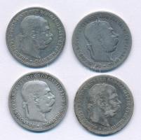 Ausztria 1893-1896. 1K Ag "Ferenc József" (4db, 3xklf) T:F patina, egyiken ph.
Austria 18...