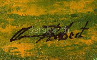 Andrásy Róbert (?-?): Maróti út. Olaj, vászon, faroston. Dekoratív fakeretben. 69x36 cm