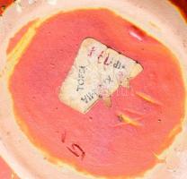 Tófej kerámia váza. Kézzel festett, jelzett, hibátlan 15 cm