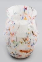 Színes üveg váza, anyagában színezett, formába öntött,hibátlan 22 cm