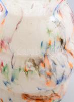 Színes üveg váza, anyagában színezett, formába öntött,hibátlan 22 cm