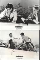 cca 1989 előtt készült, "Fennakadva a fán" című francia film jelenetei és szereplői, 8 db vintage produkciós filmfotó (vitrinfotó, lobbyfotó) ezüst zselatinos fotópapíron, a használatból eredő (esetleges) kisebb hibákkal, 18x24 cm