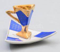 ARCA collezione dísz mokkás csésze. Kézzel festett, jelzett, hibátlan