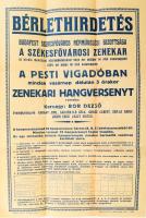 1928 Bérlethirdetés Pesti Vigadó hangverseny. Hajtva, 32x38 cm
