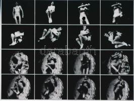 cca 1977 Hajas Tibor (1946-1980) képzőművész performansza, 1 db modern nagyítás a néhai Népművelési Intézet képzőművészeti referensének gyűjteményéből, jelzés nélkül, 15x21 cm