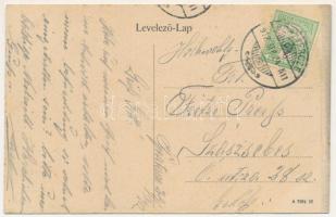 1912 Beszterce, Bistritz, Bistrita; Holzgasse mit Holzgässer Tor 1850 / utcakép, városkapu / street ...