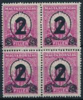 1932 Kisegítő bélyegek (II.) 2/6/8f VIII. vízjellel 4-es tömbben (100.000) / Mi 488x block of 4
