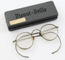 ca 1940 II. Világháború Dienst Brille. szolgálati szemüveg, fém dobozban.