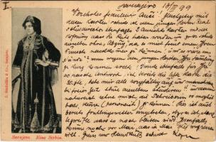 1899 (Vorläufer) Sarajevo, Eine Serbin. J. Studnicka &amp; Co. / Serbian folklore (EK)
