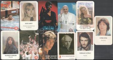 1981-2015 Híres személyeket ábrázoló kártyanaptárak (köztük Ferenc pápa, színészek, sportolók), össz. 11 db