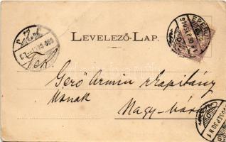 1900 Eperjes, Presov; Magyar utca, vármegyeháza. Fénynyomat Divald műintézetéből / street view, coun...