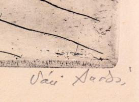 Váci András (1928-1989): Pest-Budai látkép az 1840-es években (Budapest). Rézkarc, papír, jelzett, ü...