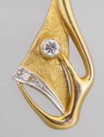 14 K arany (Au) nyaklánc és medál, cikrón kővel, jelzett, 5,88 g