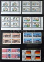 NSZK 1980-as évek négyestömb gyűjtemény teli 16 lapos A4-es berakóban (a négyestömbök nagy része a b...