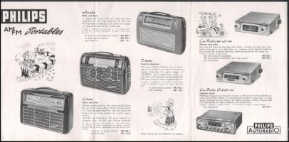 ca 1960 Philips rádió és autórádió képes leporelló kiadvány 6 p
