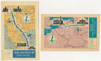 LENGYELORSZÁG - 2 db MODERN képeslap: Polskie Linie / 2 modern postcards: Polish Airlines