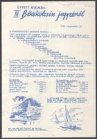 1952 III. Békekölcsön reklám nyomtatvány