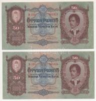 1932. 50P (2x) sorszámkövetők "D 185 091823 - D 185 091824" T:AU Adamo P14