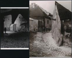 cca 1925 előtt készölt felvételek a Tabánról, a nagyobb méretűt Kerny István, a kisebbet Kertész Andor készítette, 2 db modern nagyítás, jelzés nélkül, 21x15 cm és 15x10 cm