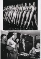 cca 1952 Doisneau, Robert (1912-1994) francia fotóriporter és fotóművész felvétele (Szereplő válogatás egy éjszakai lokál tánckarába), 2 db modern nagyítás, jelzés nélkül, 15x21 cm