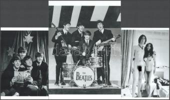 cca 1969 Beatles együttes tagjai, 3 db modern nagyítás, jelzés nélkül, az egyik felvétel szolidan erotikus, 21x15 cm és 15x10 cm