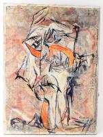 Kondor B jelzéssel: Kompozíció. Vegyes technika, vászon. 60x45 cm