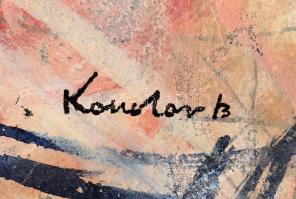 Kondor B jelzéssel: Kompozíció. Vegyes technika, vászon. 60x45 cm