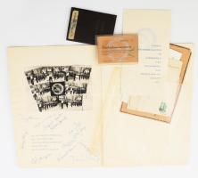 cca 1960-1970 Martinovics György vízilabdázó iratanyaga, közte 1965-ben Rostockban (NDK) szocialista országok részvételével rendezett úszó- és vízilabda-bajnokság emlékoklevelei (aláírásokkal), ill. egyéb vegyes iratok