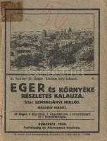 Szmrecsányi Miklós:  Eger és környékének részletes kalauza. Budapest, 1930. Turistaság és Alpinizmus Rt. (ifj. Kellner Ernő ny.) 104 p. + 1 térk. (kétszínnyomású, kihajtható). A részletes helyi kalauzok soron következő turisztikai kötetének írására a kiadó Szmrecsányi Miklós (1854-1936) helytörténeti írót, egri lokálpatriótát kérte fel. Az előszó indoklása szerint a csonka hazában a barokk-rokokó építészet sűrítményének tekinthető Eger városa akkor is figyelemre érdemes, ha félreeső fekvése miatt turisztikai ismertetése eddig elmaradt. Az először 1925-ben megjelenő mű második kiadását pedig az indokolta, hogy a megjelenése óta eltelt öt évben Eger utcanévjegyzéke annyira megváltozott, a Bükk hegység túraútvonalai pedig annyival bővültek, hogy az Eger és környékét ismertető kalauznak kibővített kiadása esedékessé vált. (Példányunk a második kiadásból való.) A szövegközti képekkel gazdagon illusztrált kötet a barokk város sétaútvonalainak és látnivalóinak ismertetésén túl a város korabeli szaknévsoraként is szolgál: a korabeli éttermek, kávéházak, cukrászdák, kaszinók, képtárak, mozgóképszínházak, irodalmi és zeneegyletek, sportegyletek, fürdők, kórházak, egyházak és tanintézetek lajstromával). A városi rész után pedig a Bükk és a Kelet-Mátra túraútvonalainak ismertetése következik. A címlapon régi katalógusszám, a belív két oldalán régi gyűjteményi bélyegzés. (Thirring-Vigyázó-féle részletes helyi kalauzok. 4. kötet.) Fűzve, illusztrált, enyhén sérült gerincű kiadói borítóban, az első borítón egykori katalóguscímke nyomával.