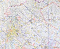 2023 Magyarország légiforgalmi térképe, 1 : 500.000, készítette a HM Zrínyi Nonprofit Kft., 73x108 c...