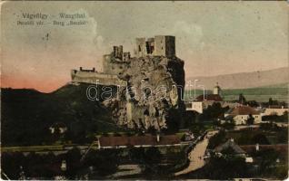 1912 Beckó, Beczkó, Beckov; Vágvölgy, vár. Wertheim Zsigmond kiadása / Burg Beczkó / castle ruins (EK)