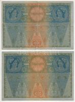 Ausztria 1919. (1902) 1000K vízszintes "DEUTSCHÖSTERREICH" felülbélyegzéssel, hátlap rajzo...