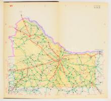 1956 Magyarországi autóutak térképe. Bp., 1956., Kartográfia, 45+3 p.+1+XXVII t. Kopott egészvászon-...