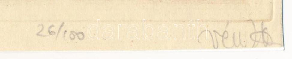 Vén Zoltán (1941- ): Ex libris, brili sex Dr. Gombos László (Mona Lisa). Rézkarc, papír, jelzett, 26...