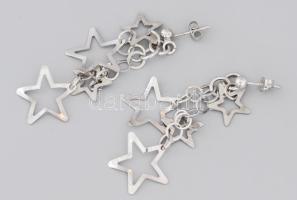 Ezüst (Ag) sokcsillagos fülbevalópár, jelzett, h: 6 cm, nettó: 6,5 g